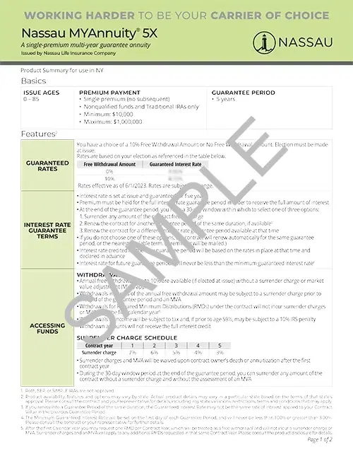 MYAnnuity Summary - NY