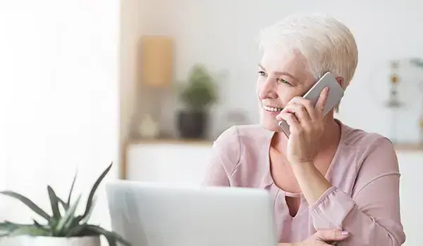picture of older women using a mobile phone