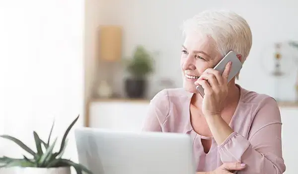 picture of older women using a mobile phone
